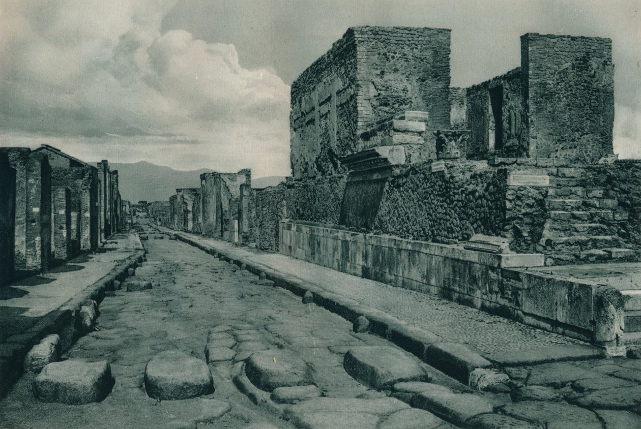 废墟之间的街道，意大利庞贝城，1927年 作者 尤金·波普尔