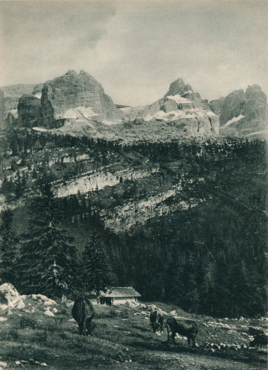 布伦塔群与高山牧场，意大利多洛米蒂山圣母玛利亚，坎皮利奥，1927年的视图 作者 尤金·波普尔