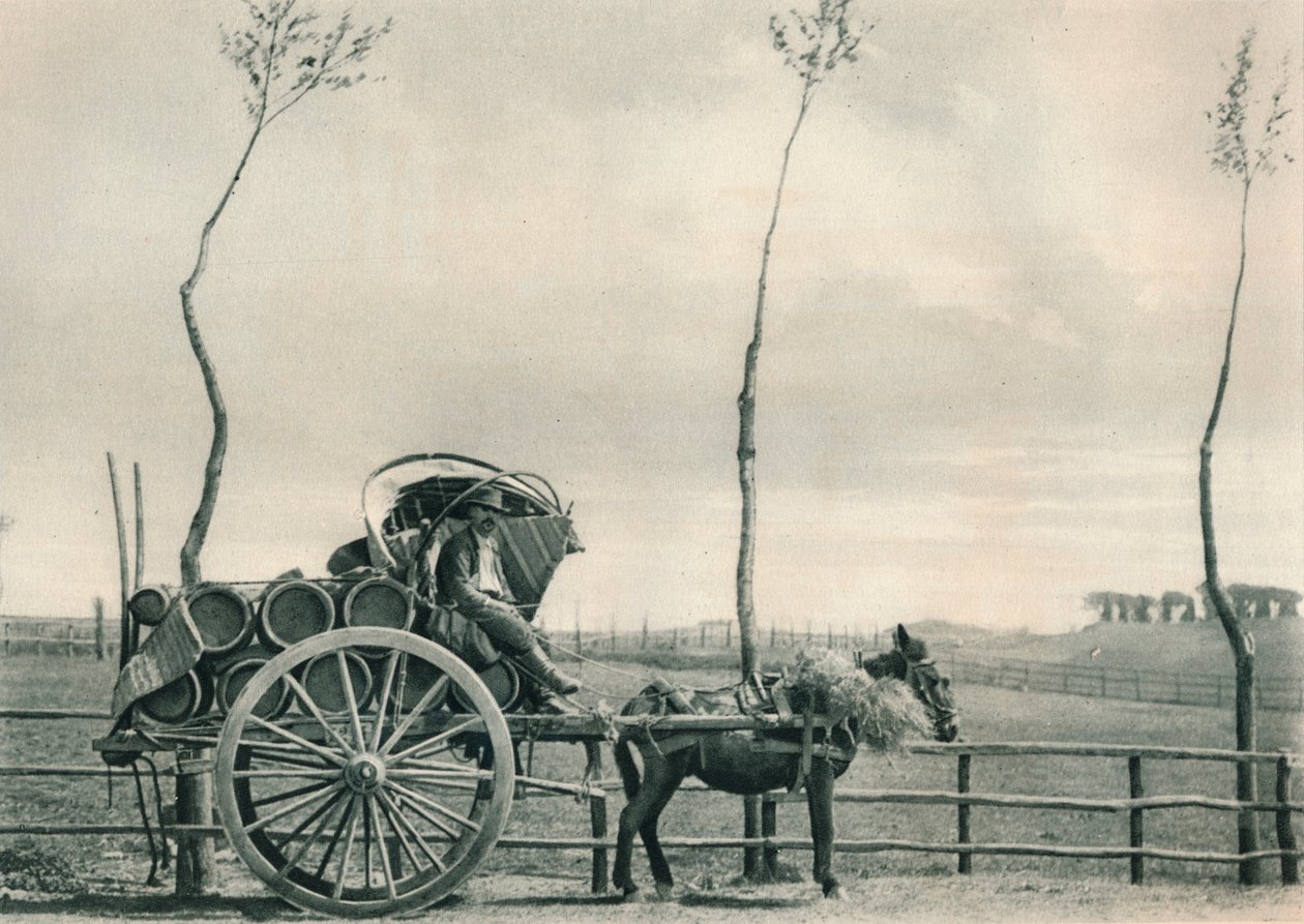 1927年在意大利罗马坎帕尼亚的葡萄酒运送车 作者 尤金·波普尔