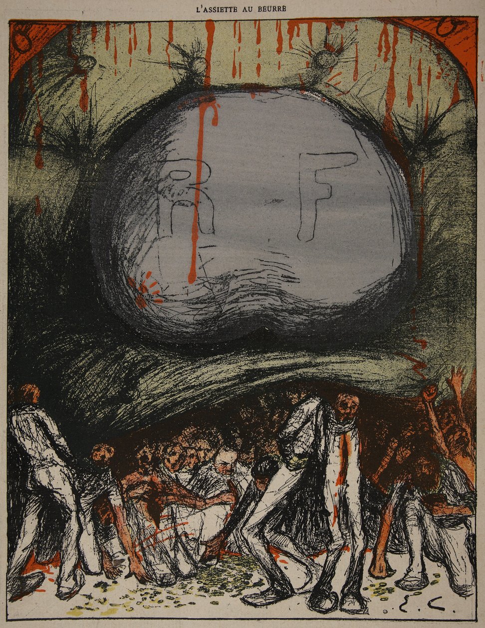 1902年8月9日“黄油板块：官员”中的插图 作者 尤金·卡德尔（Eugene Cadel）