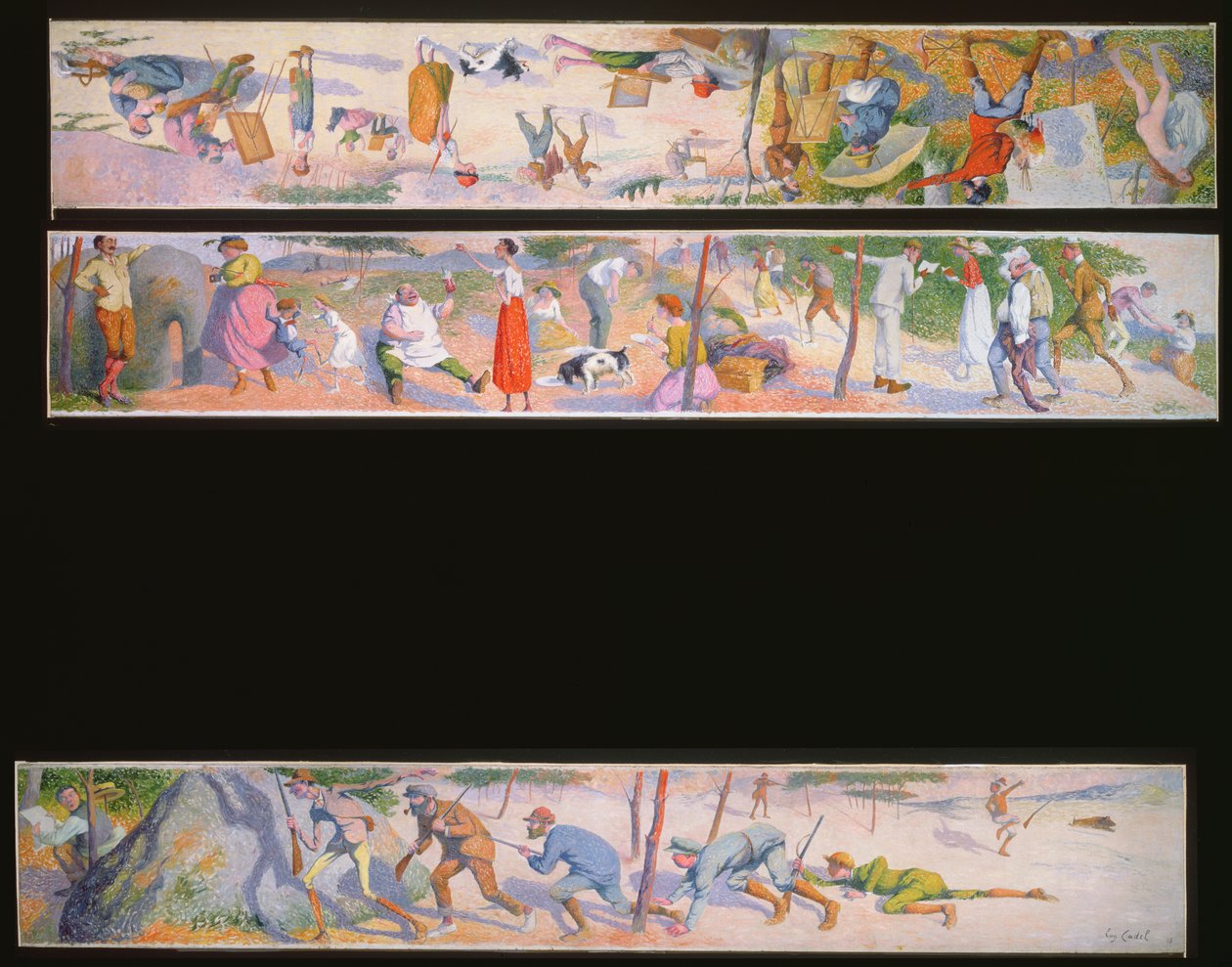 三个幽默的场景，1918年（一对80947） 作者 尤金·卡德尔（Eugene Cadel）