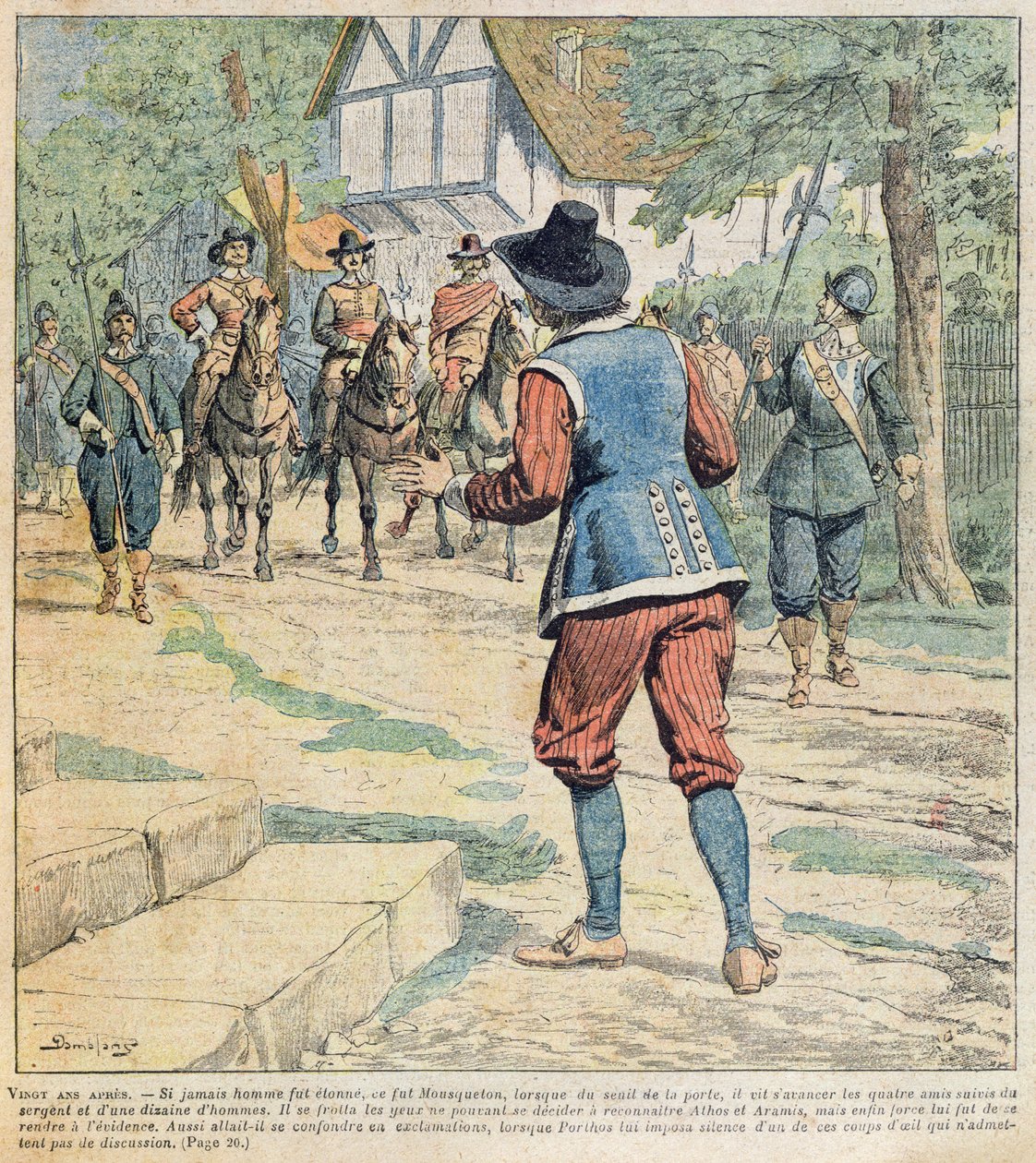 亚历山大·杜马斯·佩尔（1803-70）在“着名人物小说杂志”上发表的“二十年后”系列化的封面，c.1900 作者 尤金·丹布拉斯