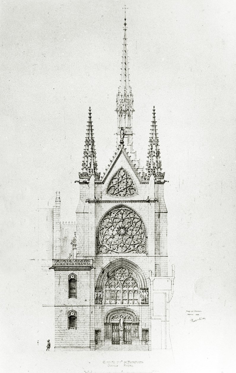 绘图为修复教堂，ChâteaudePierrefonds，1864年 作者 Eugene Emmanuel Viollet le Duc