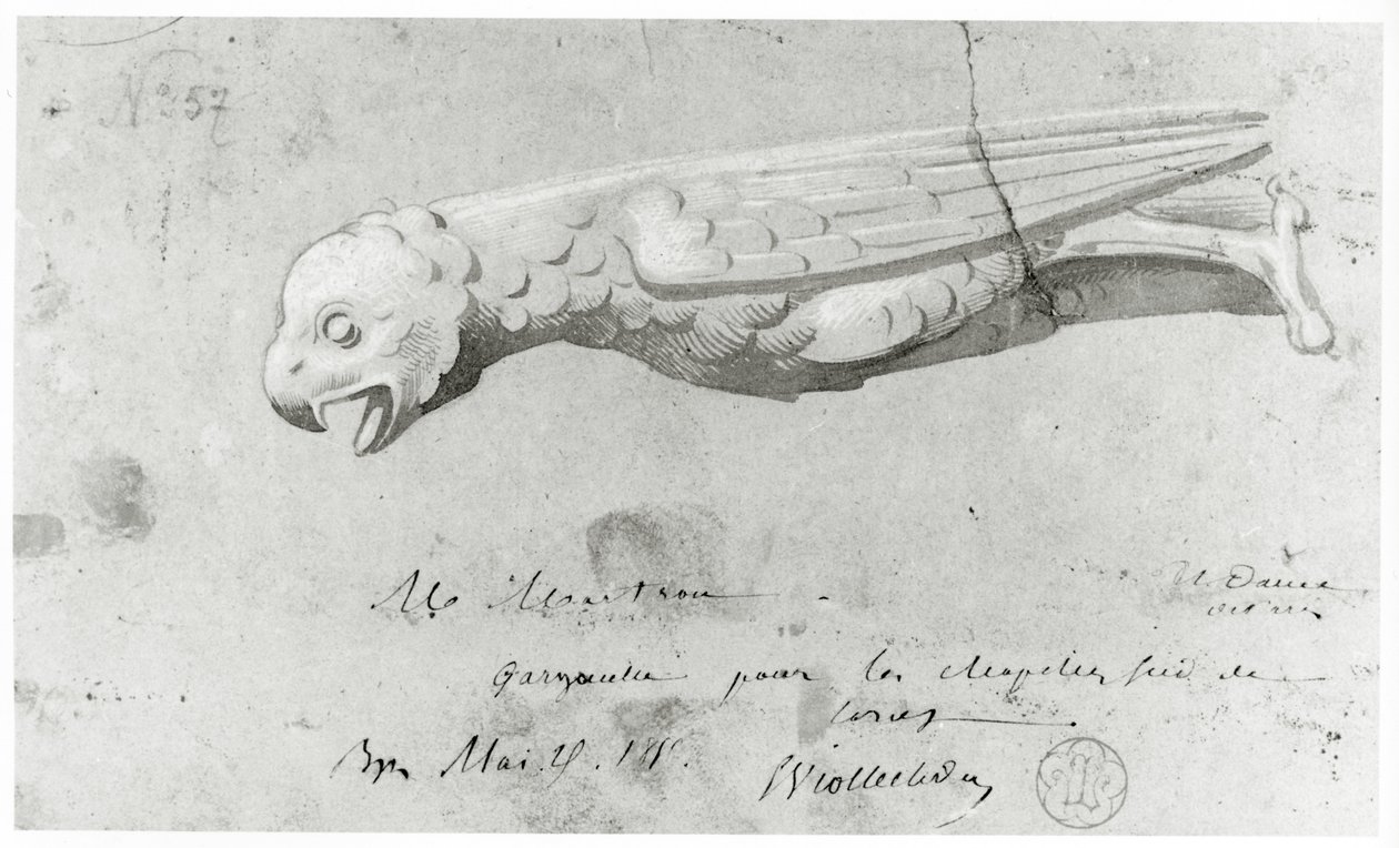 1855年绘制修复圣母院的石像鬼 作者 Eugene Emmanuel Viollet le Duc