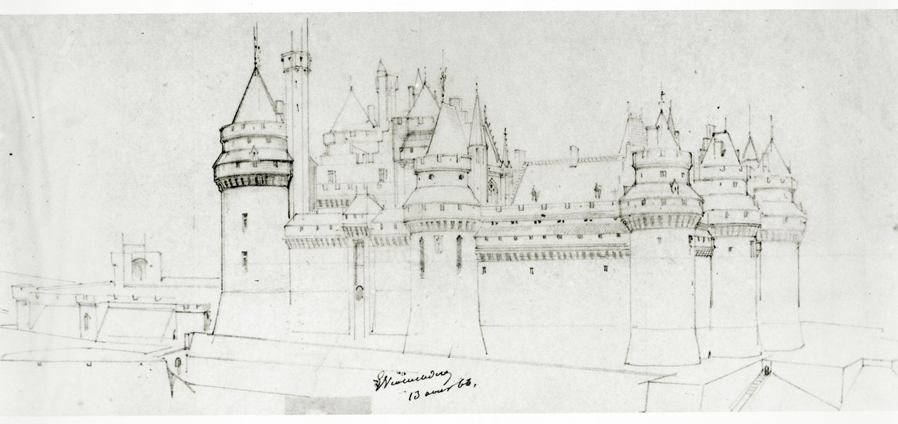 Pierrefonds城堡，1866年 作者 Eugene Emmanuel Viollet le Duc