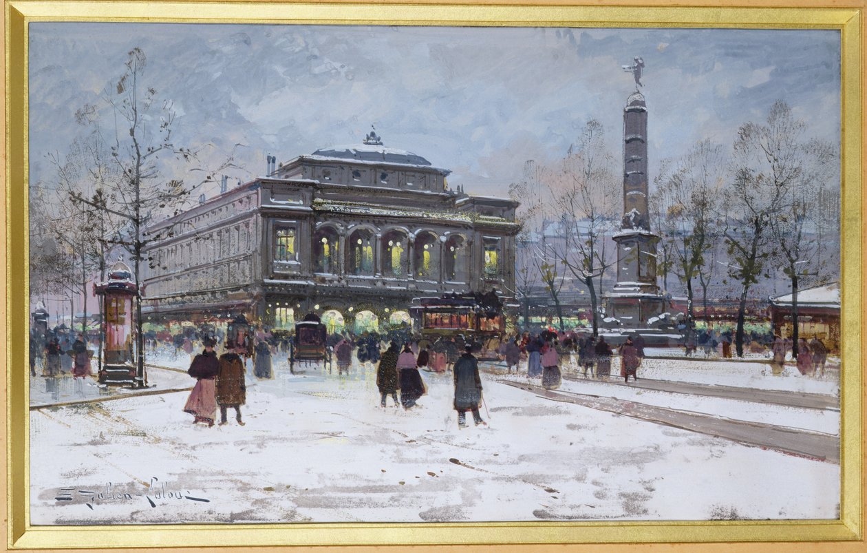 The Place du Chatelet，巴黎 作者 尤金·加利安·拉卢埃
