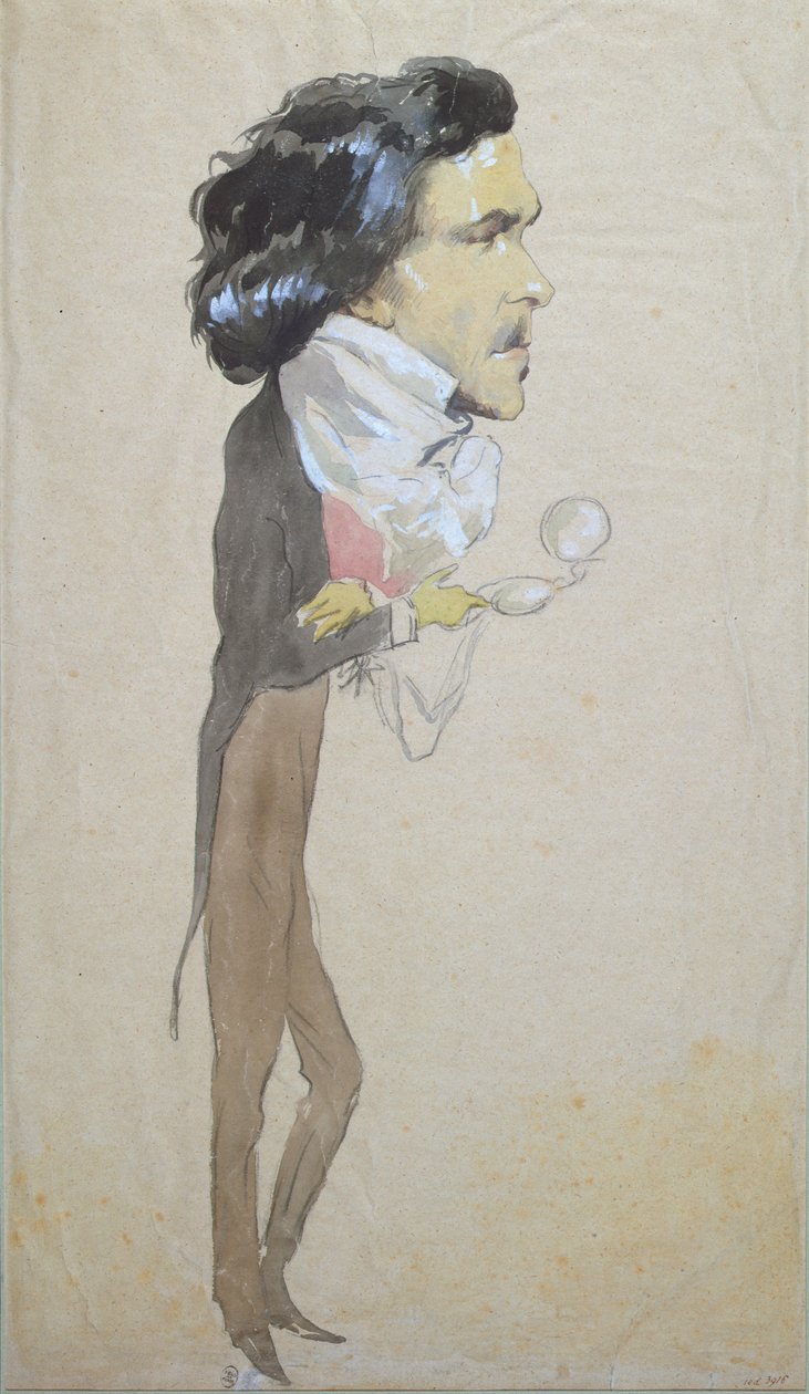 Eugene Delacroix漫画（1798-1863）（纸上写着铅笔和水粉） 作者 皮埃尔·弗朗索瓦·欧仁·吉罗
