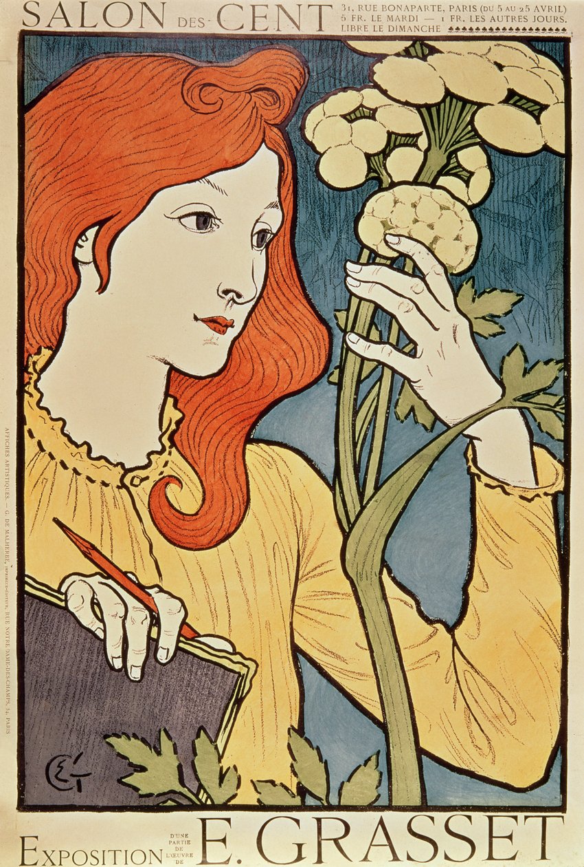 沙龙des Cent，1894（彩色石版画） 作者 尤金·格拉塞