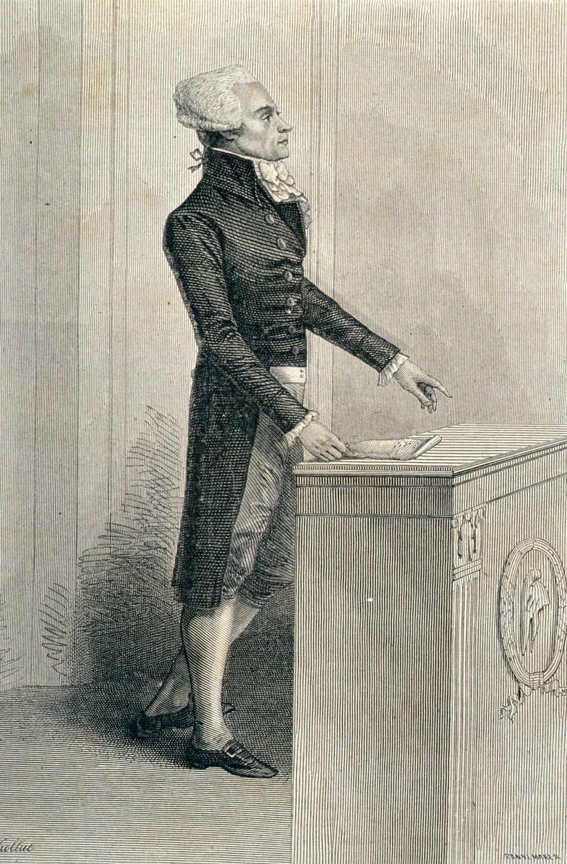 Maximilien de Robespierre（1758-94）Orating，由Stephane Pannemaker雕刻（1847-1930） 作者 尤金·约瑟夫·维奥拉特