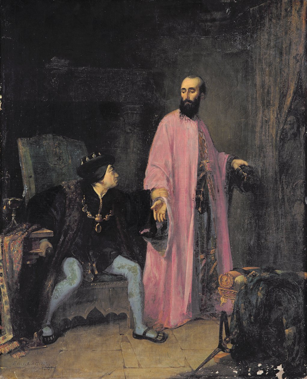 路易十一（1423-83）和他的医生，1857年 作者 尤金·拉吉尔（Eugene Lagier）