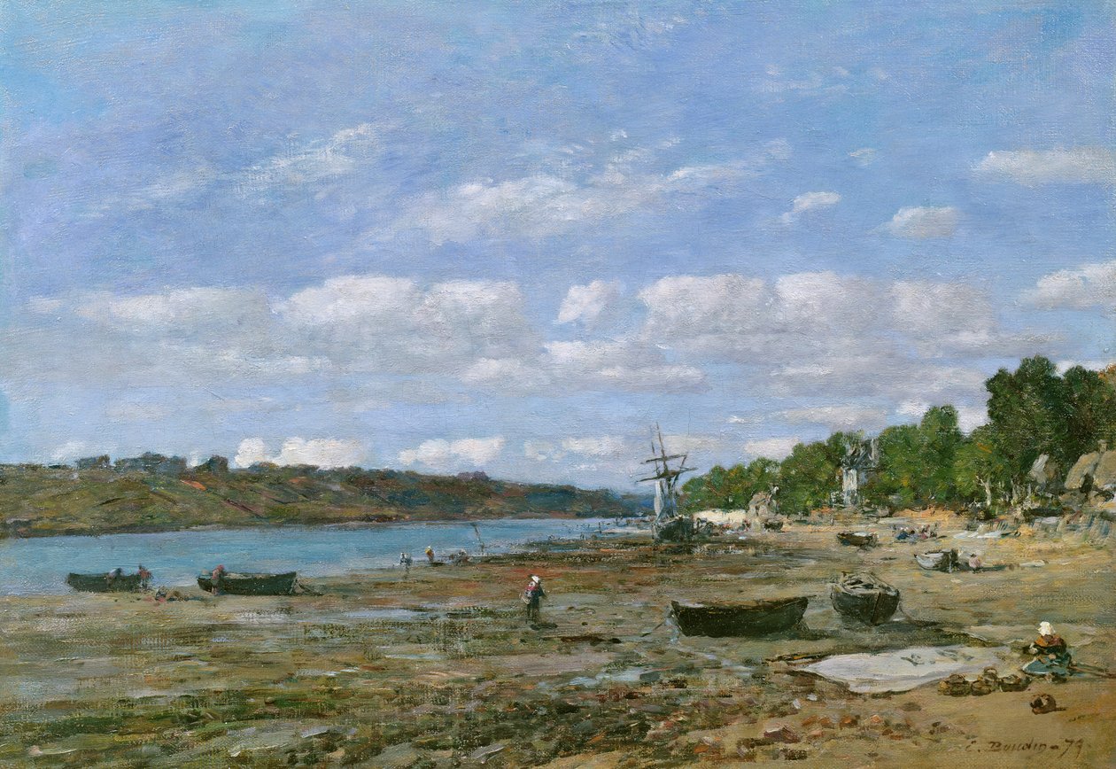 海滩退潮，1879年 作者 尤金·路易斯·布丁