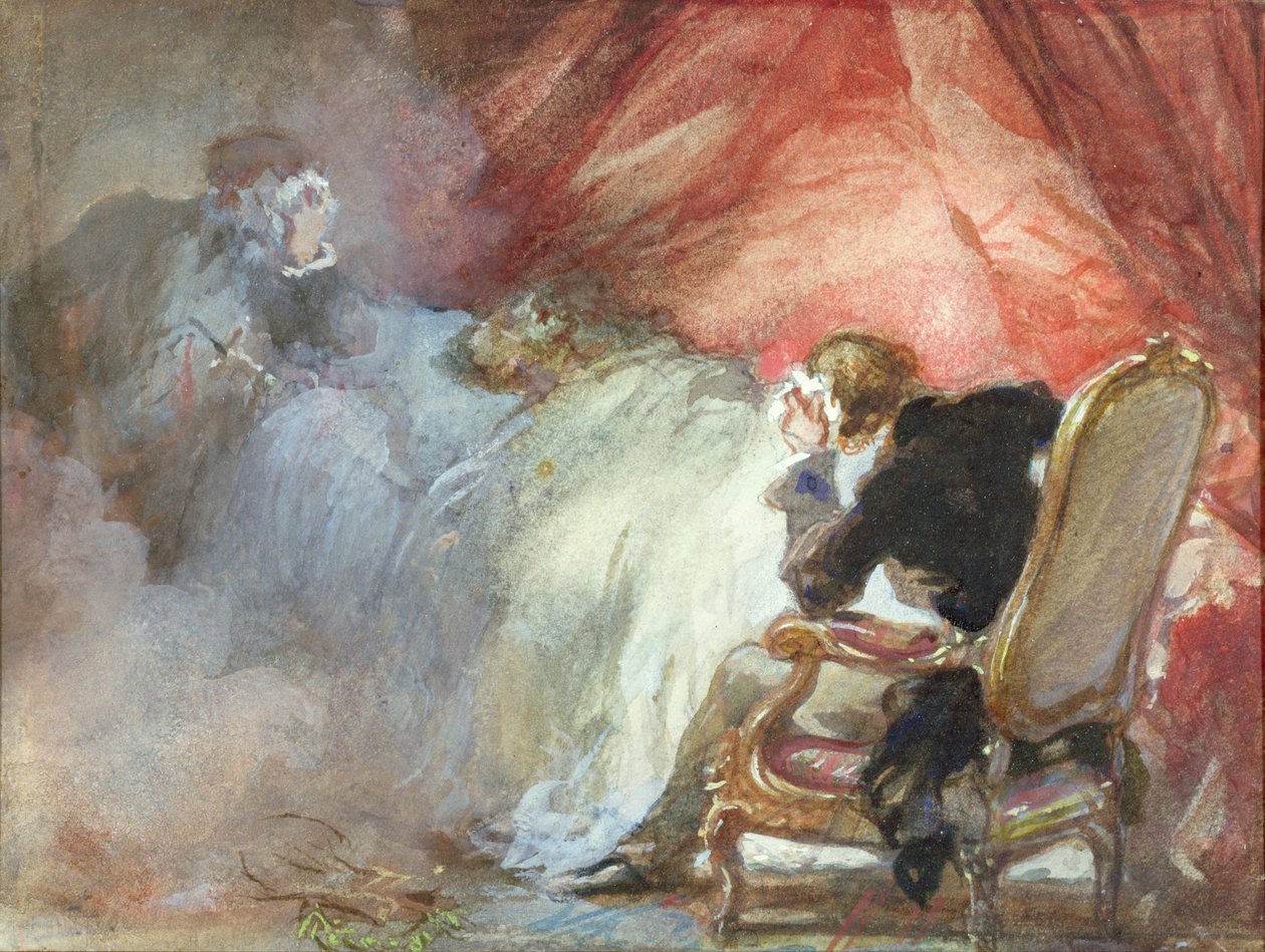 12月的夜晚，来自Alfred de Musset的“Les Nuits”（1810-57） 作者 尤金·路易斯·拉米