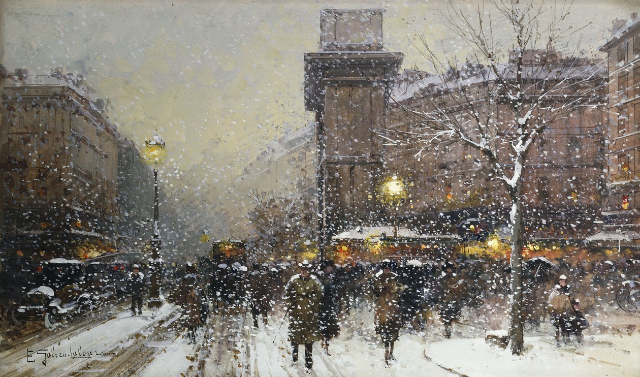 La Porte St. Martin（黑色粉笔和车身颜色） 作者 尤金·加利安·拉卢埃