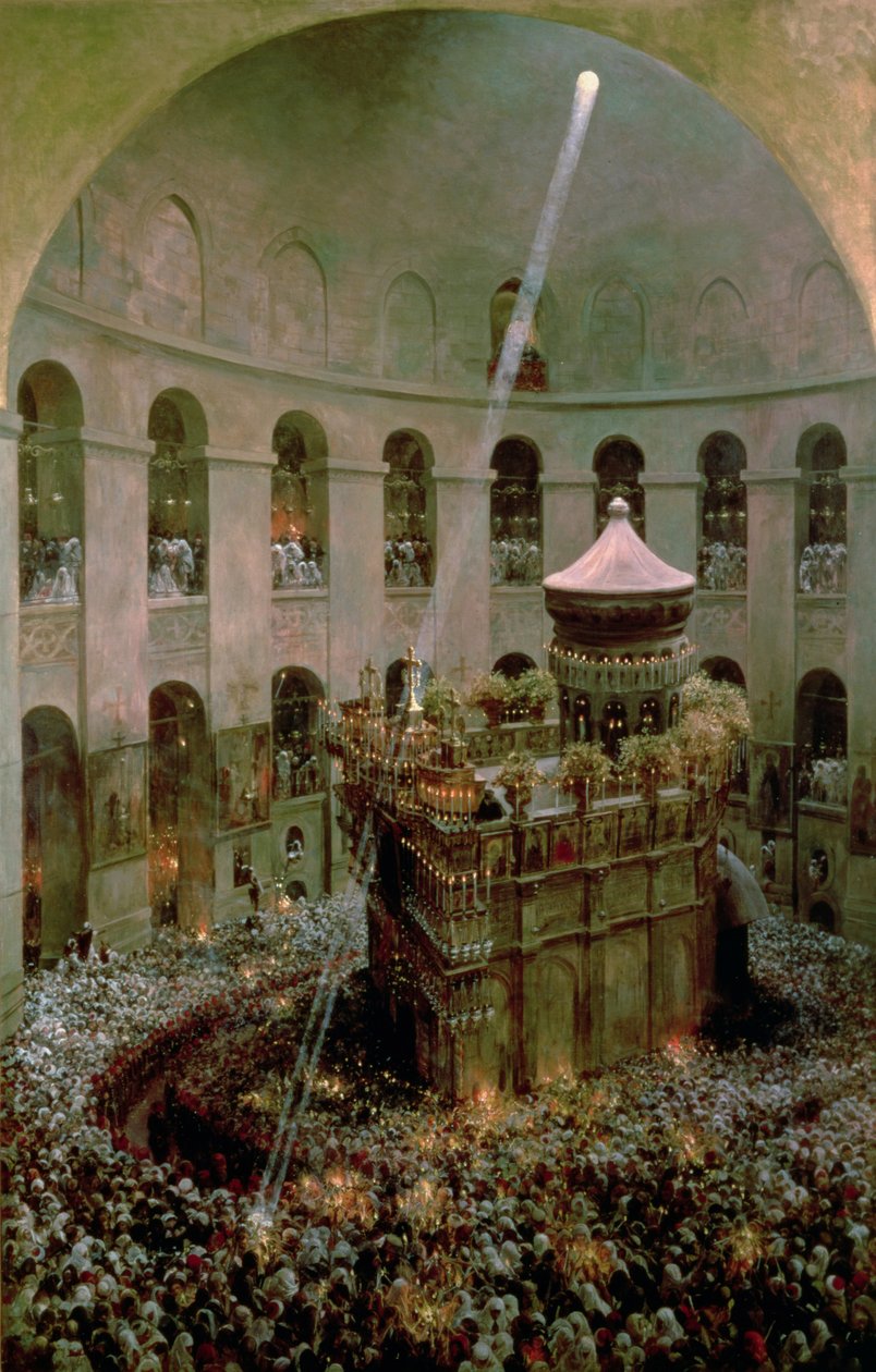 耶路撒冷圣墓教堂：Fetes de Flambeaux 作者 尤金·亚历克西斯·吉拉德（Eugene Alexis Girardet）