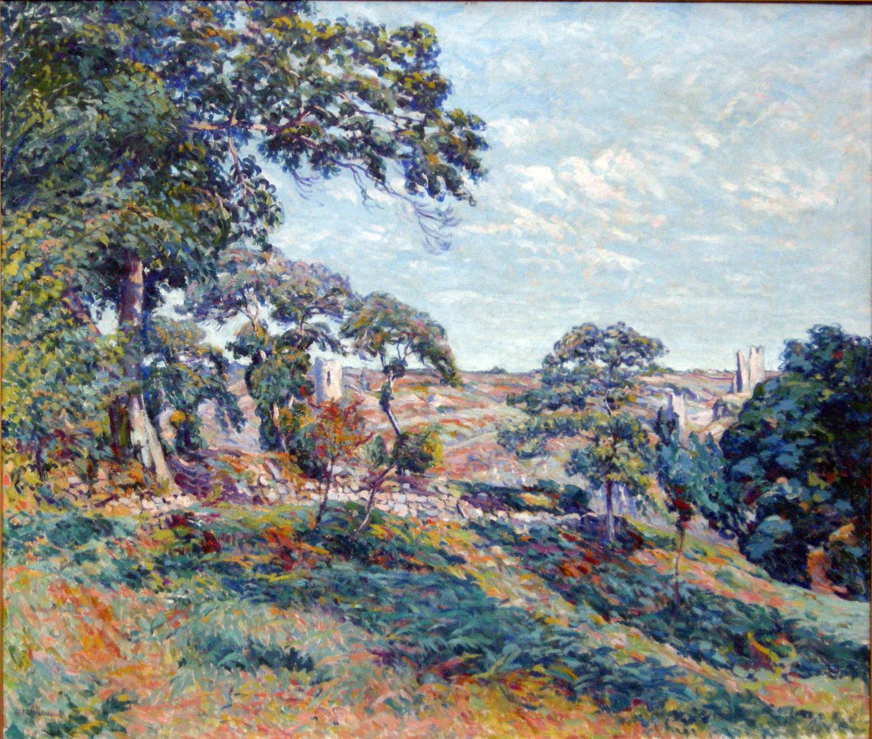 克勒兹科尔桑风景，约 1910 年（布面油画） 作者 尤金·阿洛