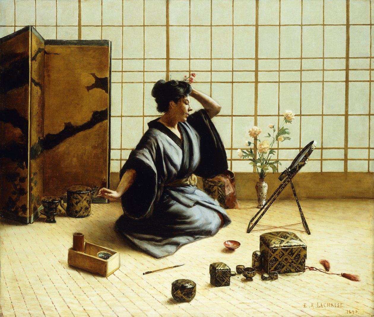 1890年的艺妓女孩 作者 尤金·阿曼德·拉chaise