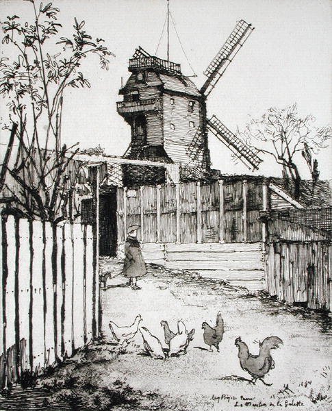 加列特的小木屋，出自《从Ier到XXeme：巴黎各区》，1903年出版（蚀刻画）。 作者 尤金·贝约特