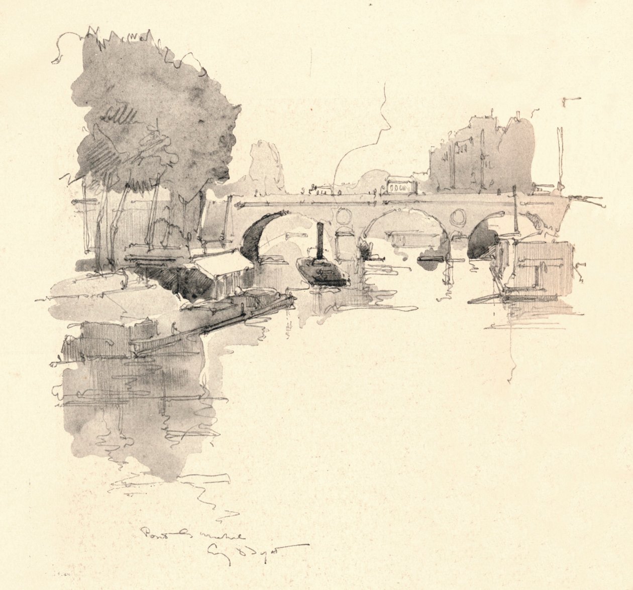 圣米歇尔桥（Pont St Michel），1915年 作者 尤金·贝约特