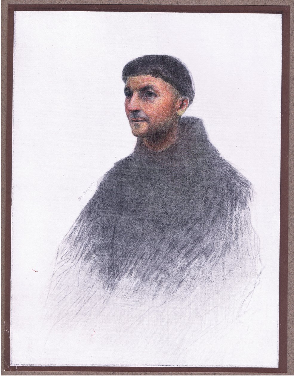 一个修道士，1919年 作者 尤金·伯恩（Eugene Burnand）