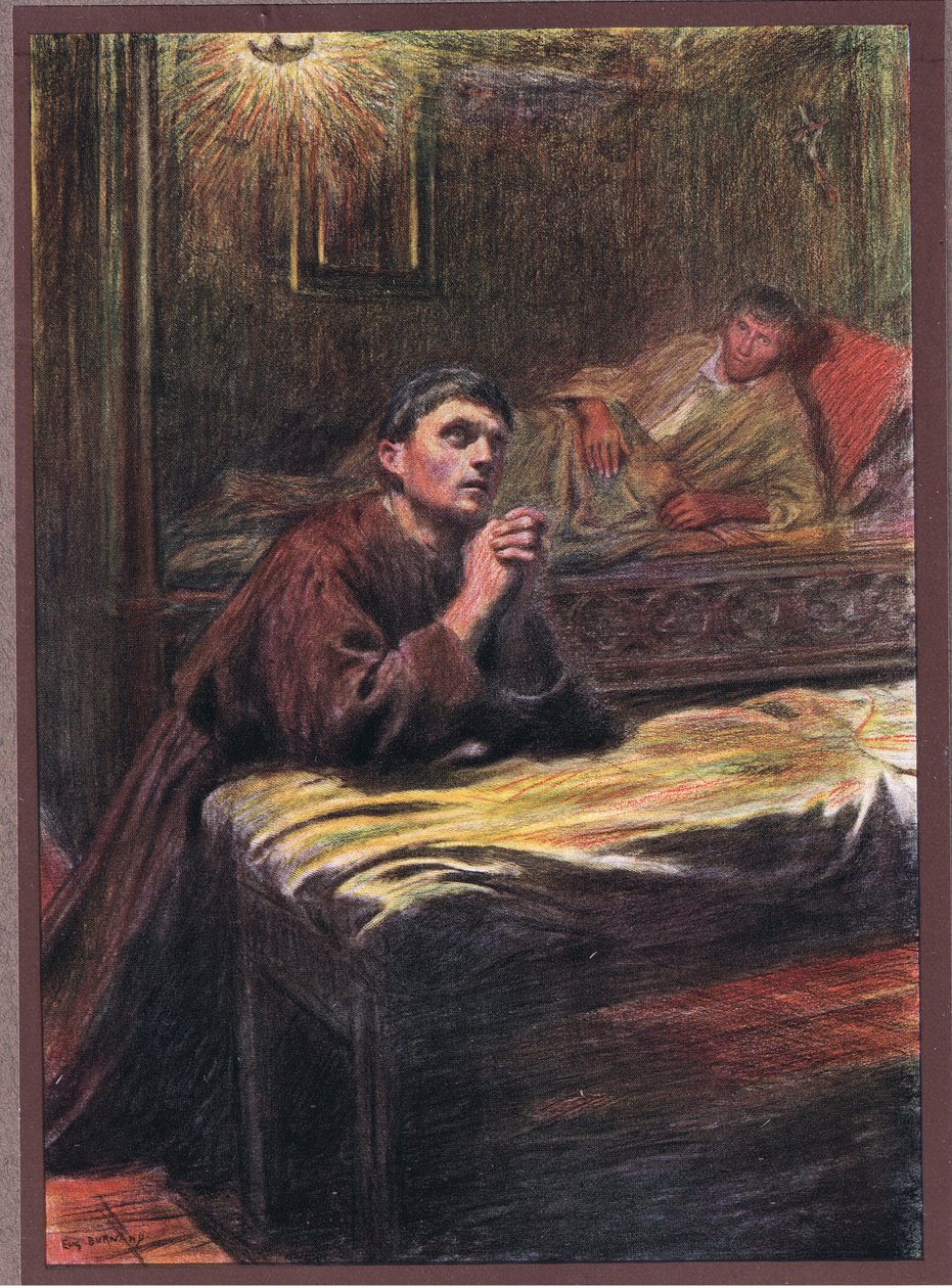 1919年Quintavalle的Friar Bernard的转变 作者 尤金·伯恩（Eugene Burnand）
