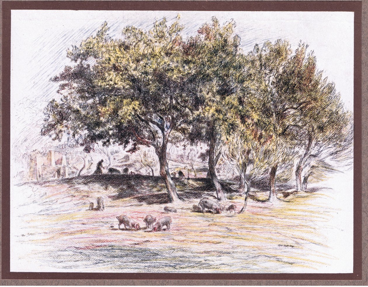 1919年，弗莱尔·杜松（Friar Juniper）切断了猪的脚，将它送给了一个生病的男人 作者 尤金·伯恩（Eugene Burnand）