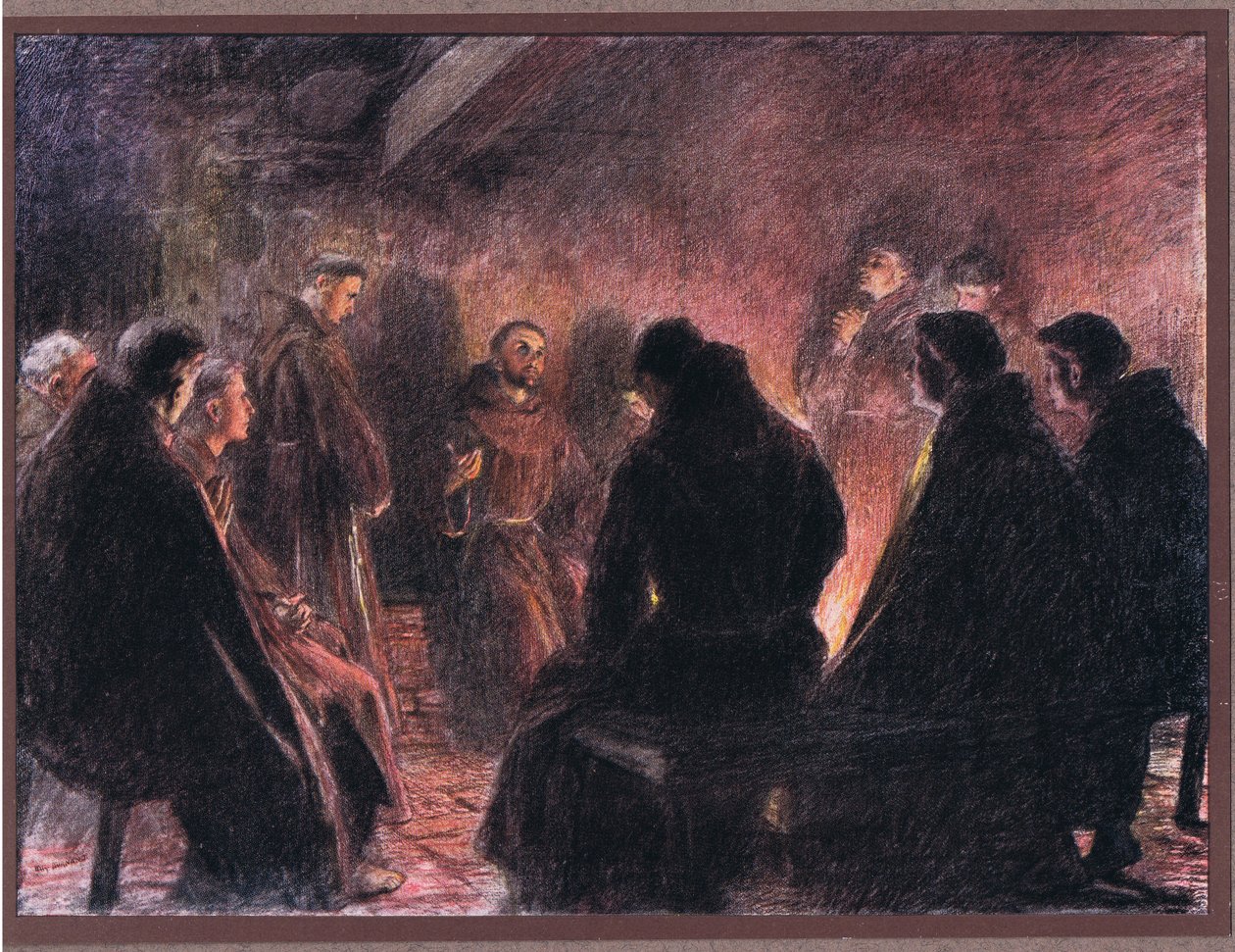 1919年，圣弗朗西斯和上帝的修道士话语 作者 尤金·伯恩（Eugene Burnand）