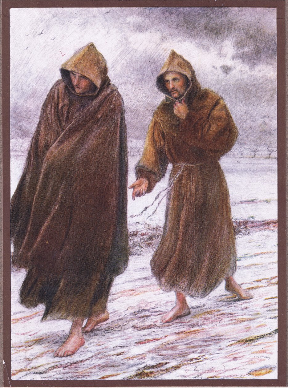 1919年，圣弗朗西斯向Friar Leo出发，寻找完美的喜悦 作者 尤金·伯恩（Eugene Burnand）