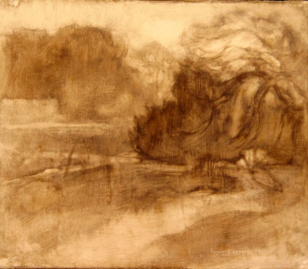 风景（布面油画） 作者 欧仁·卡里尔（EugèneCarrière）