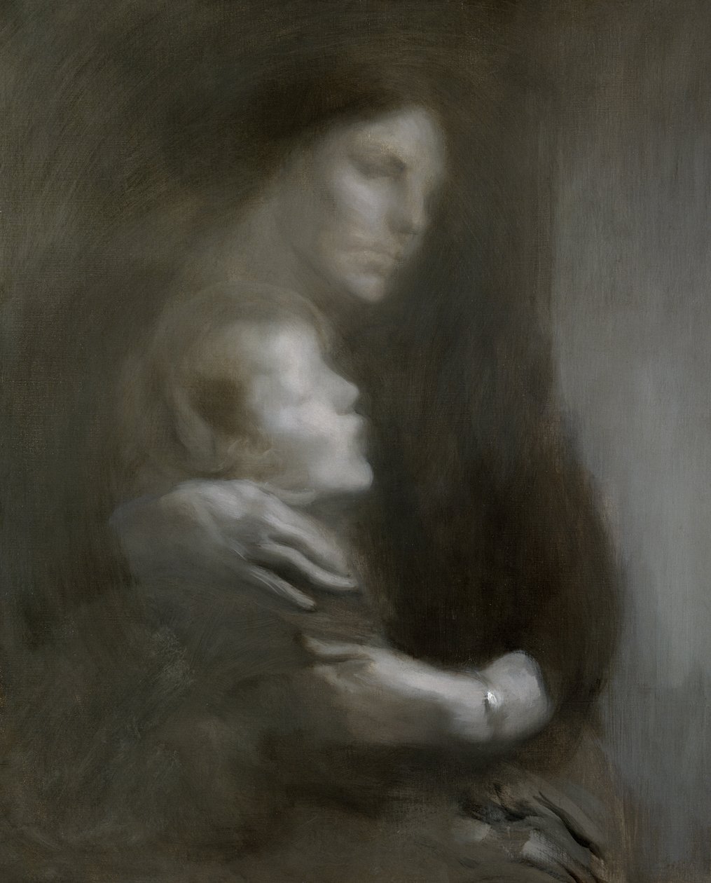 孕产（苦难）（布面油画） 作者 欧仁·卡里尔（EugèneCarrière）