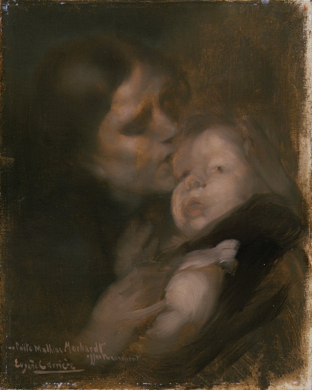 母与子（布面油画） 作者 欧仁·卡里尔（EugèneCarrière）