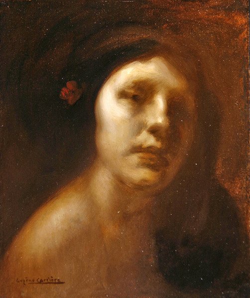 一位年轻女士的肖像（布面油画） 作者 欧仁·卡里尔（EugèneCarrière）