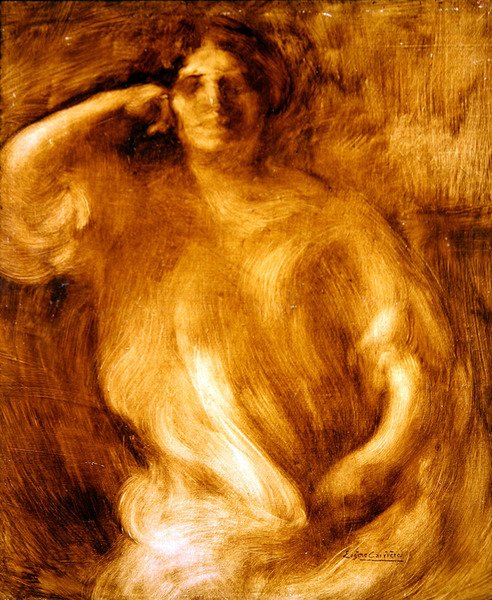 艺术家的母亲卡里耶夫人的肖像（布面油画） 作者 欧仁·卡里尔（EugèneCarrière）