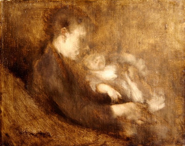 女人和孩子（布面油画） 作者 欧仁·卡里尔（EugèneCarrière）
