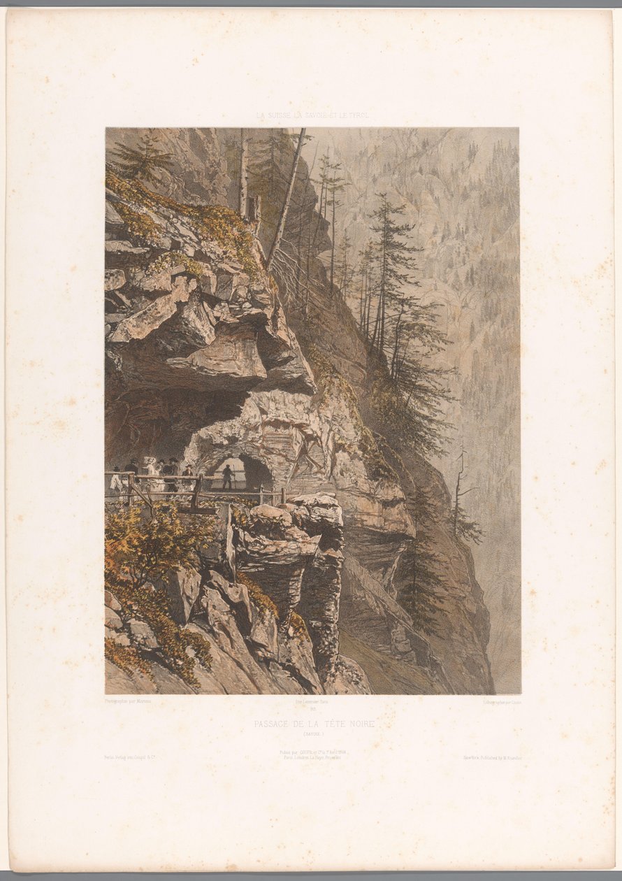 Wandelaars op de Tête Noire-pas tussen Martigny en Chamonix
黑夜的通道》（标题见实物）
Gezichten in Zwitserland, Savoye en Tirol（系列标题）
La Suisse, la Savoie et le Tirol（文物上的系列标题） 作者 尤金·西塞里