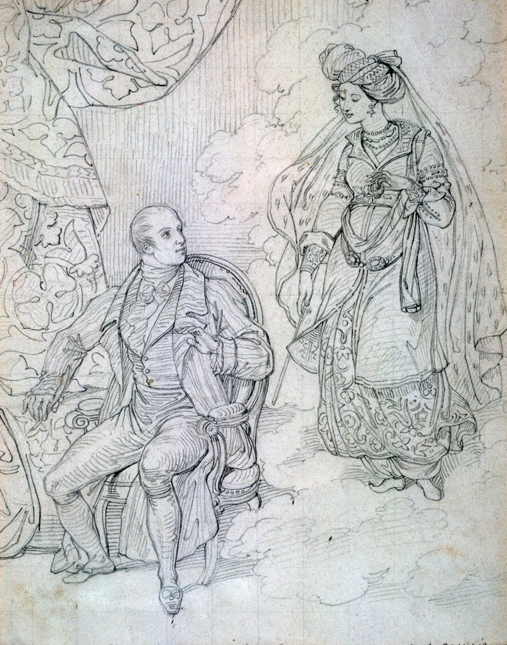 无题，c1815-1865 作者 尤金·德瓦里亚（Eugene Deveria）