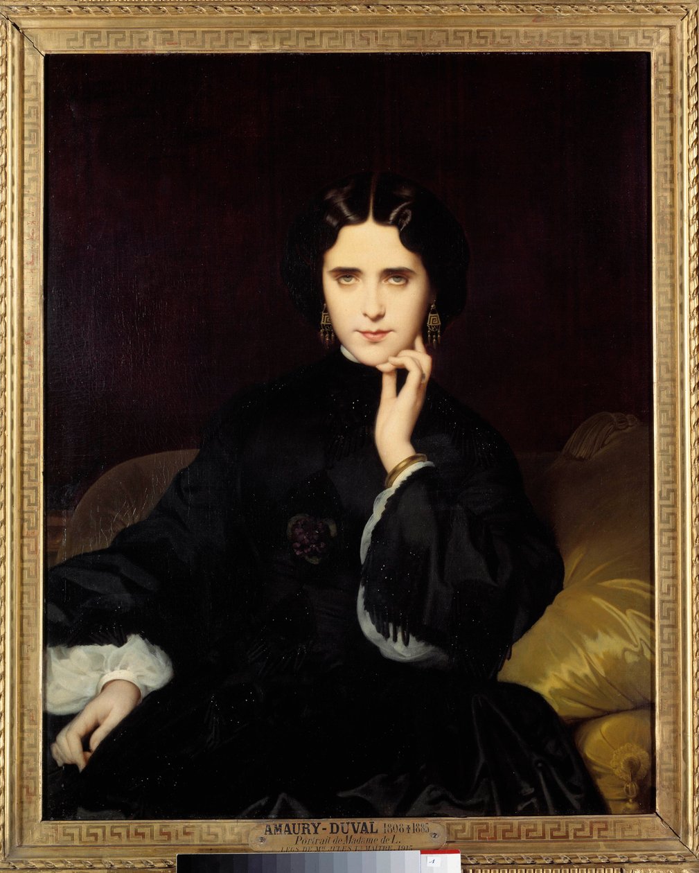 德洛因斯夫人的肖像 (1837-1908) 她举办了一次重要的文学和政治沙龙。 Eugene Amaury-Duval (1808-1885) 1862 年作画。 0,82x1 米。 巴黎，奥赛博物馆 作者 尤金·伊曼纽尔·阿莫里·杜瓦尔