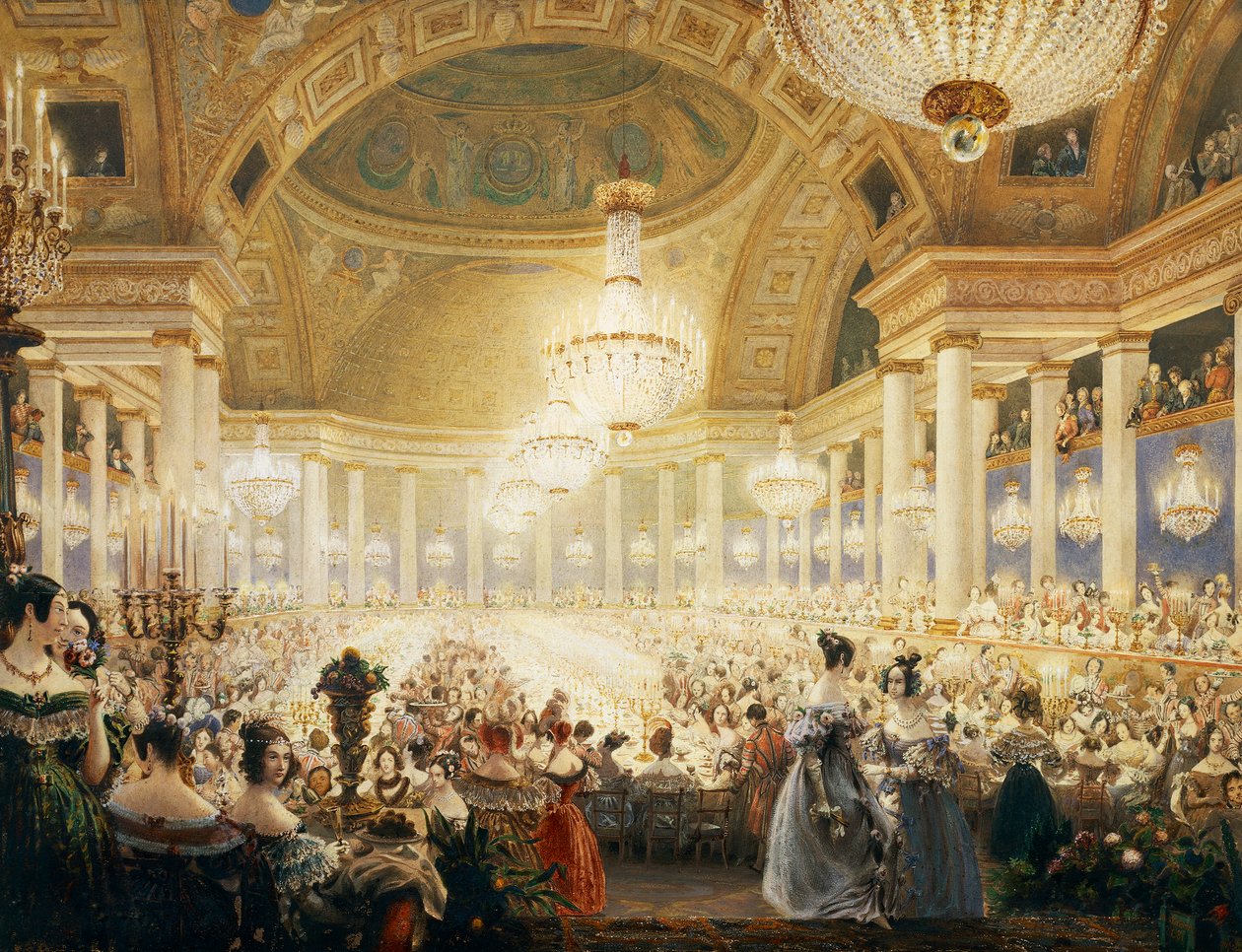 1835年在杜伊勒里宫举行的女士宴会 作者 Eugene Emmanuel Viollet le Duc