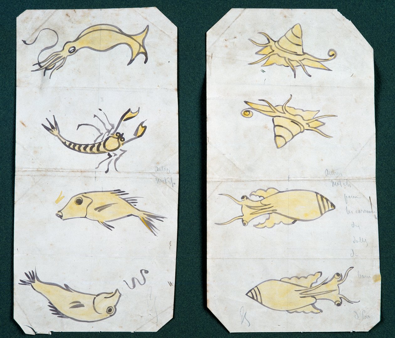 尤金-埃马纽埃尔-维奥莱特-勒杜克（1814-1879）的浴室瓷砖图案，水彩画。 作者 Eugene Emmanuel Viollet le Duc