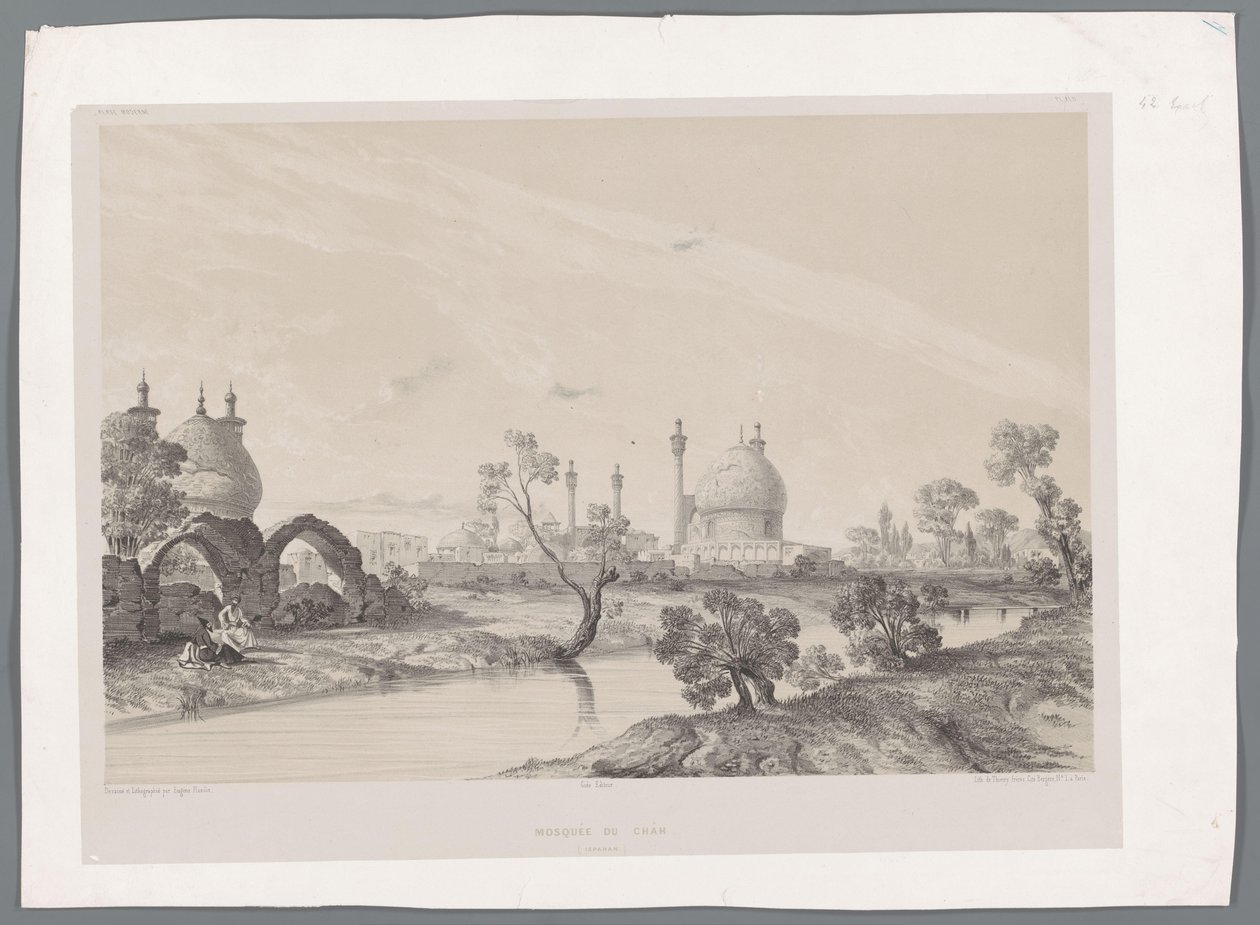 伊斯法罕国王清真寺或国王清真寺 Mosquée du Châh（伊斯帕罕）（物体上的标题） 波斯风景（系列标题） Perse Modern（系列标题） 作者 尤金·弗兰丁