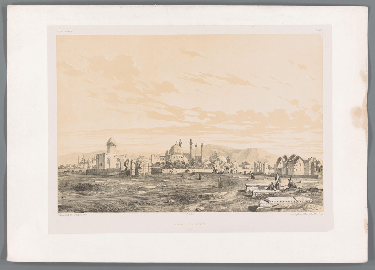 Takht-e-Foulad，伊斯法罕公墓 Champ des Morts Ispahan（物体上的标题） 波斯风景（系列标题） Perse Modern（系列标题） 作者 尤金·弗兰丁