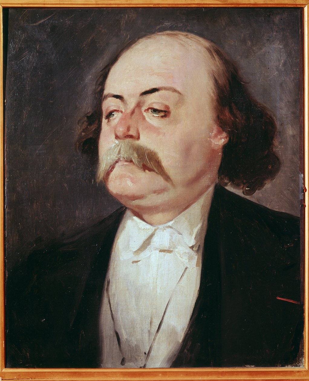 Portrait of Gustave Flaubert (1821-1880) - Painting by Pierre Francois Eugene Giraud (1806-1881), Oil on canvas. 0.55 x 0.45 m. Castle Museum, Versailles, France 作者 尤金·吉罗（Eugene Giraud）