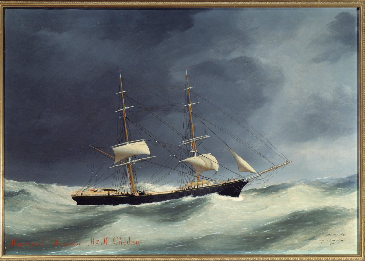 砖和谐。 尤金·玛格丽特·格兰丁 (Eugene Margueritte-Grandin) 的绘画，尤金·格兰丁 (1833-1916) 作者 尤金·格兰丁