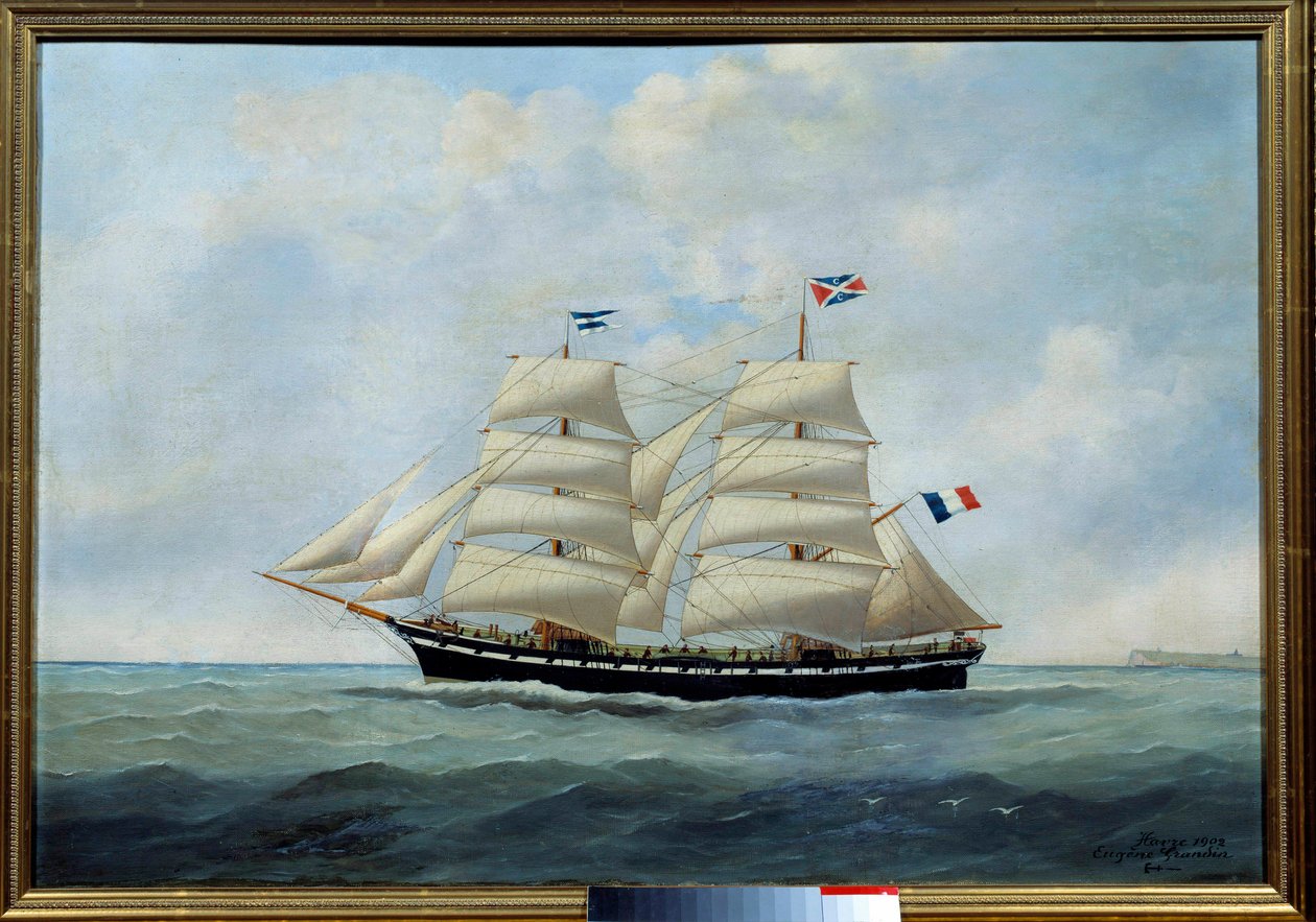 砖块联盟（用于捕捞鳕鱼）尤金·玛格丽特·格兰丁 (Eugene Margueritte-Grandin) 的绘画，尤金·格兰丁 (1833-1916) 1904 年周日。 0,57x0,81 m 费康，Terres Neuvas 博物馆 - 双桅船联盟。 （鳕鱼捕捞）尤金·格兰丁 (Eugene Grandin) 的绘画（1833-1916） 作者 尤金·格兰丁