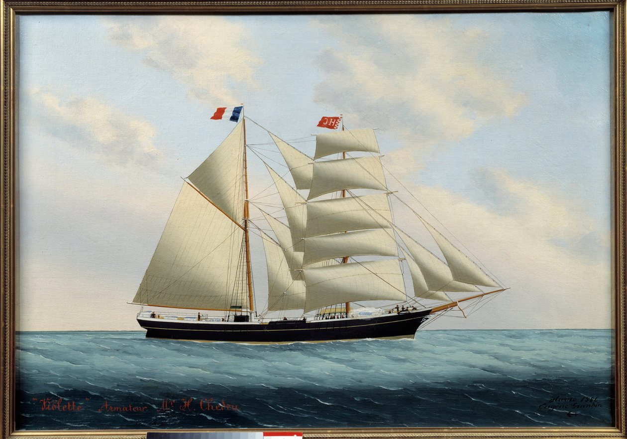紫罗兰号双桅船尤金-玛格丽特-格兰丁的画作说尤金-格兰丁（1833-1916 年） 作者 尤金·格兰丁