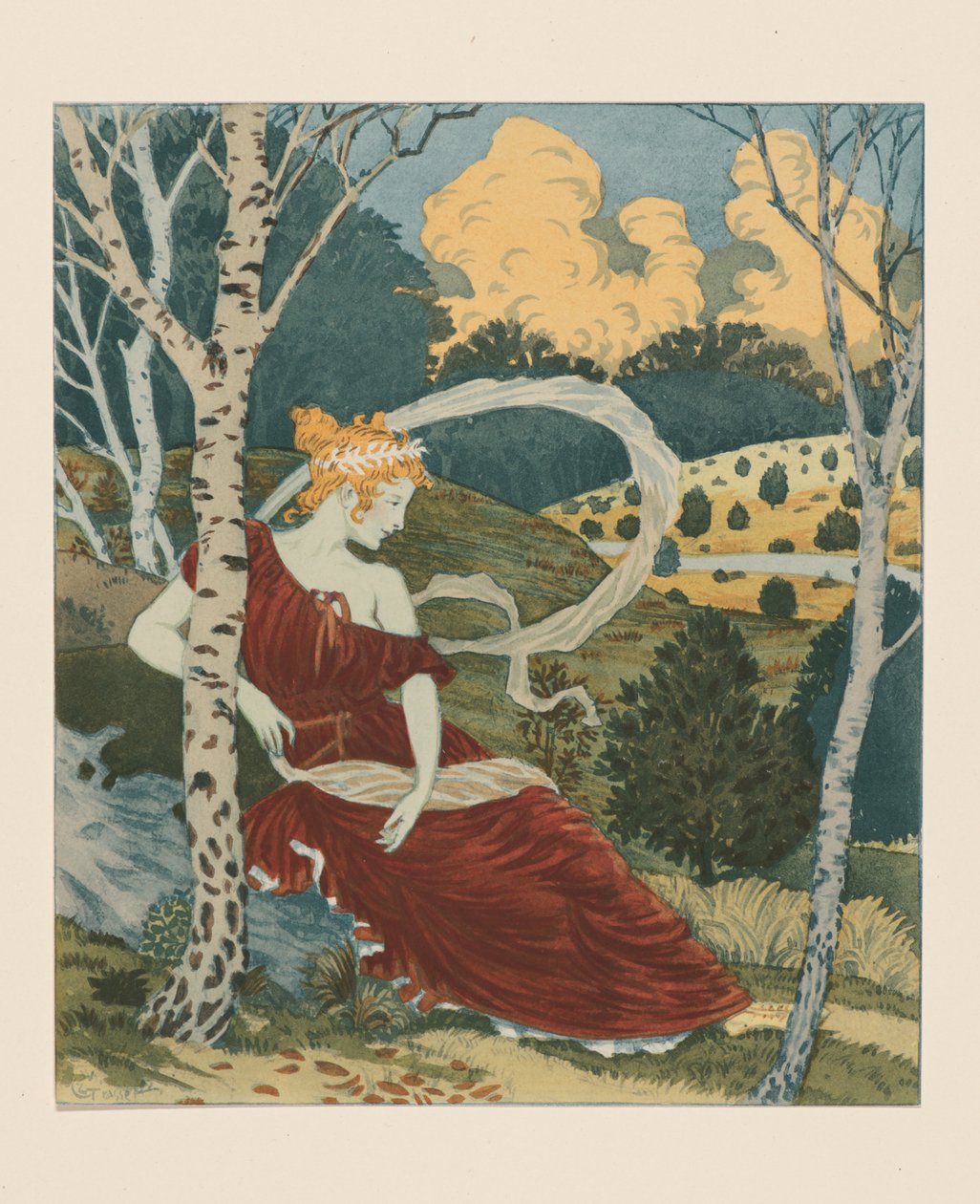 在树林里，约1899年。 作者 尤金·格拉塞
