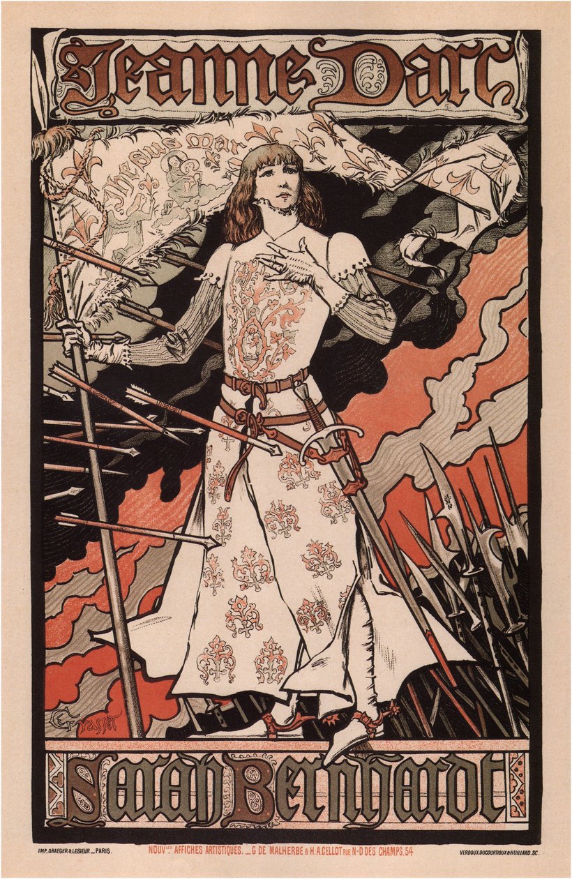 莎拉·伯恩哈特（Sarah Bernhardt），《圣女贞德》，1893年 作者 尤金·格拉塞