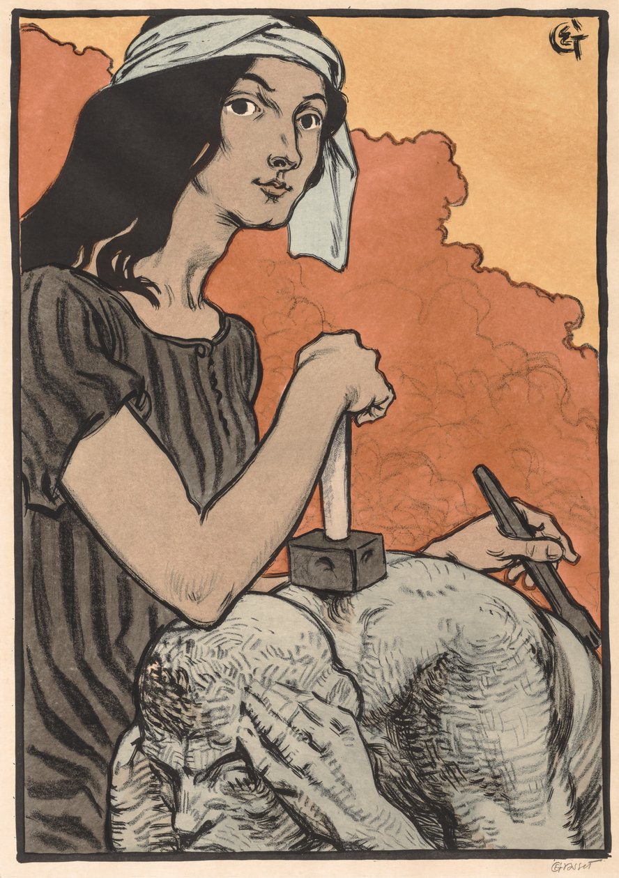 雕刻家，1897年。 作者 尤金·格拉塞
