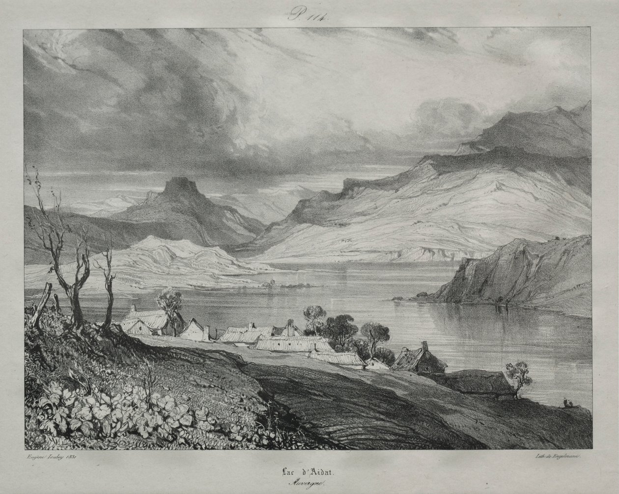 Auvergne：Lac dAidat，Auvergne，1831年。 作者 尤金·伊萨贝（Eugene Isabey）