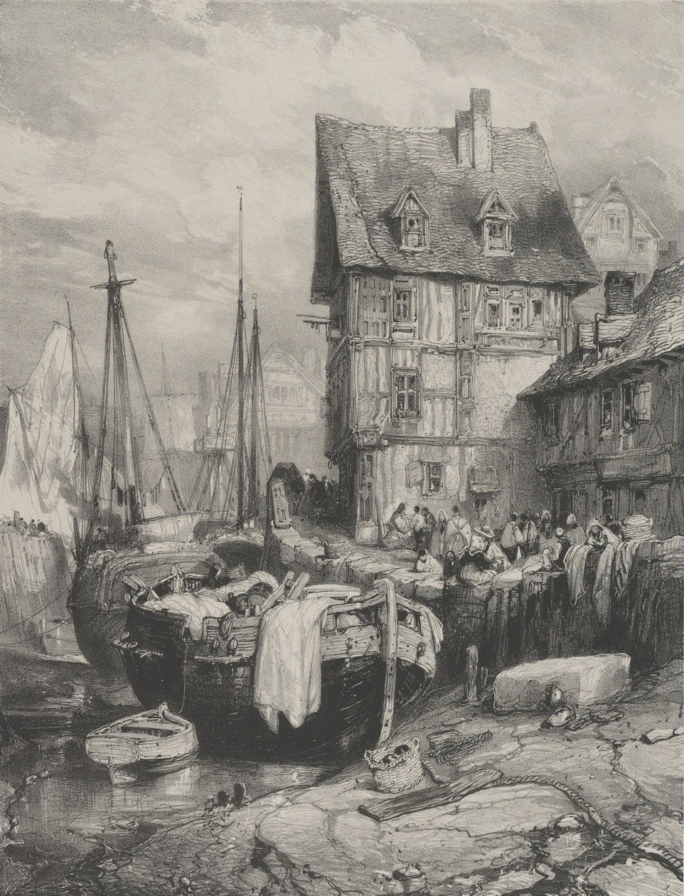 一个港口的内部，1833., 1833. 作者 尤金·伊萨贝（Eugene Isabey）