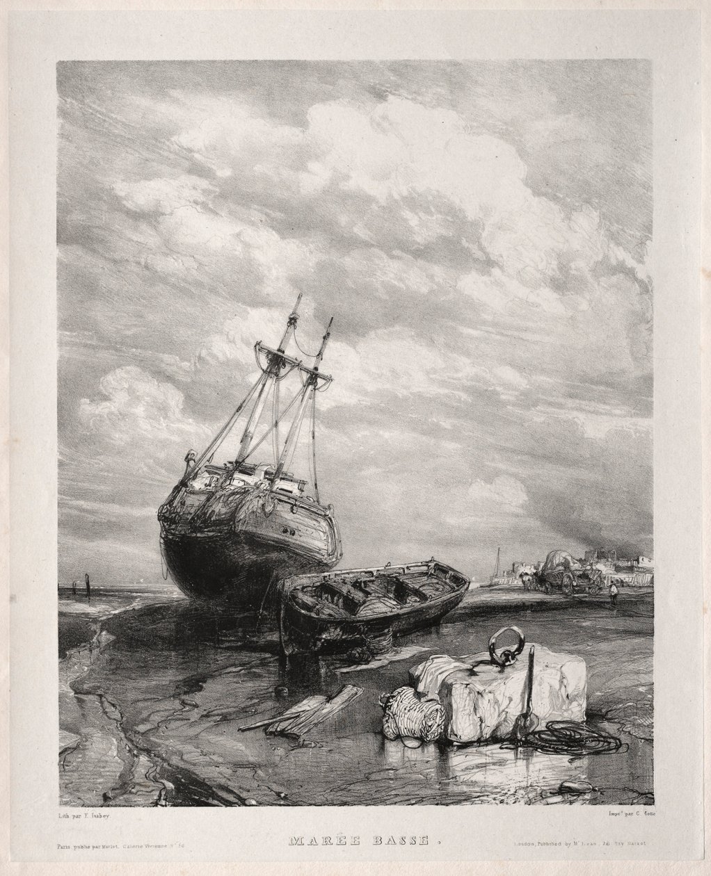 六个海军陆战队：退潮，1833年。 作者 尤金·伊萨贝（Eugene Isabey）
